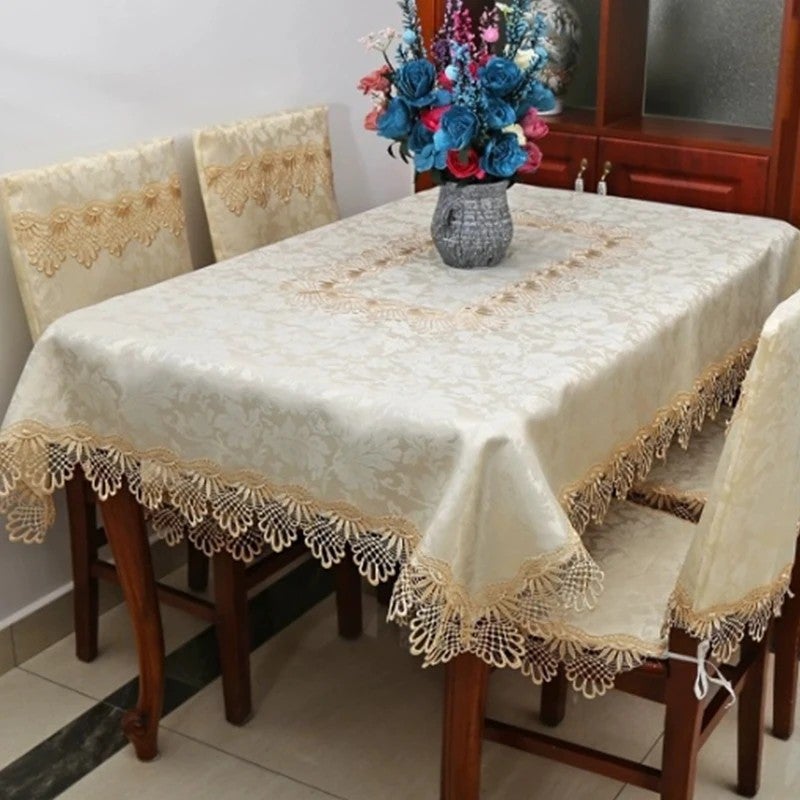 Bluejw New Style Square Jacquard Fabric Embroidery Lace Tablecloth - Image 3